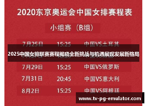 2025中国女排联赛赛程揭晓全新挑战与机遇展现发展新格局